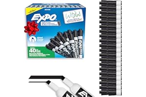 EXPO Dry Erase Markers, Low Odor Ink, Black, Chisel Tip, 40 Count - Whiteboard, Calendar, Organization, Essential Supplies for Office, School, Classroom, Teachers