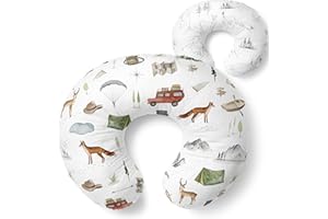 Pobibaby 1-Pack Premium Nursing Pillow Cover - Ultra Soft & Stretchy 96% Cotton, Breastfeeding Pillow Cover for Baby Boys and Girls (Explore)