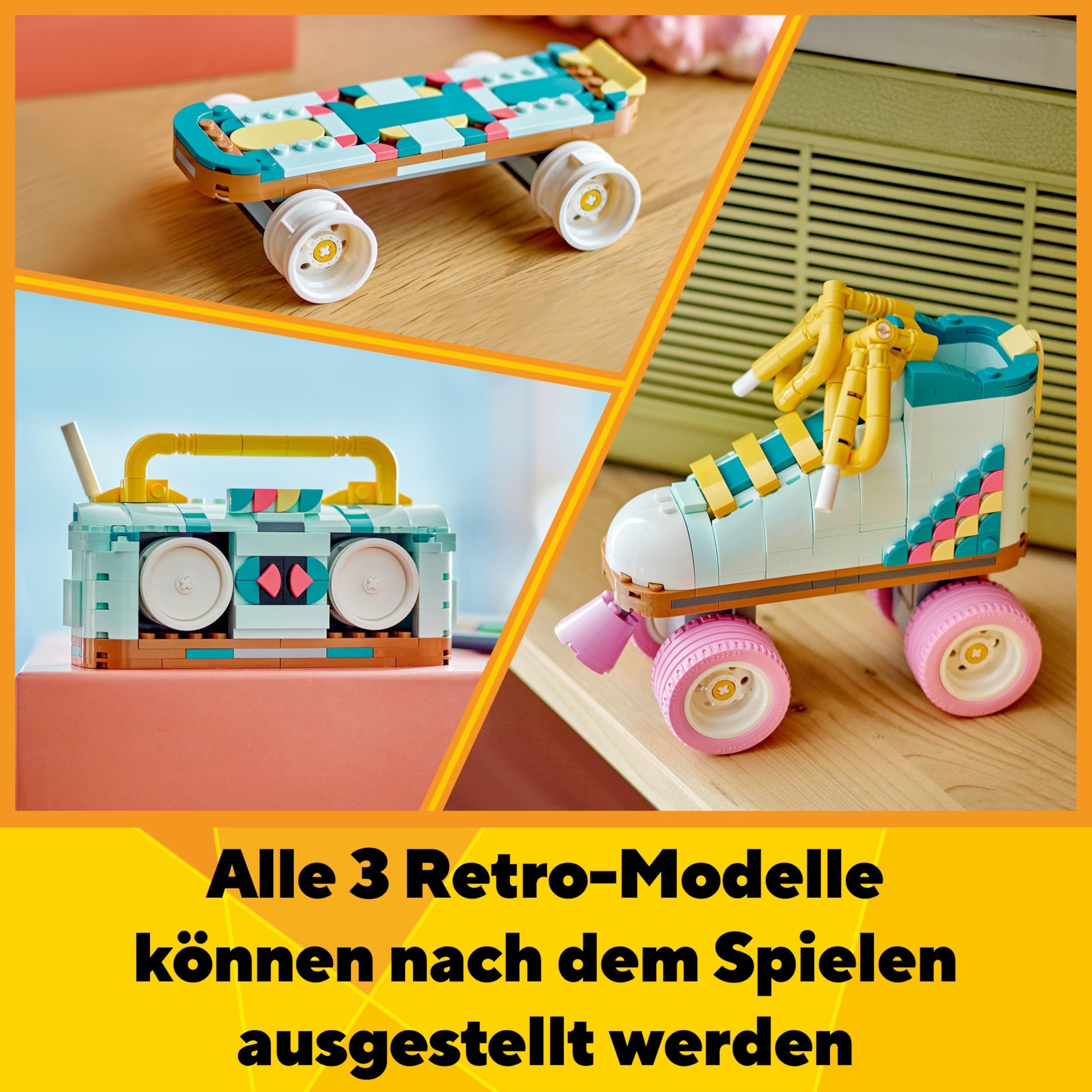 LEGO Creator 3in1 Retro Roller Skate Toy - Transforms into a Mini Skateboard or Boom Box Radio, Creative Gift for 8+ Year Old Girls & Boys - 31148 5