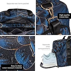 Gym Bag for Women with Shoe Compartment and Wet