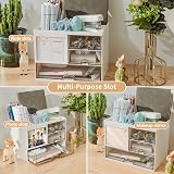 RISEMART Desk Organiser with 3 Drawers White 21x14.5x15.5cm Pen Holder view 4