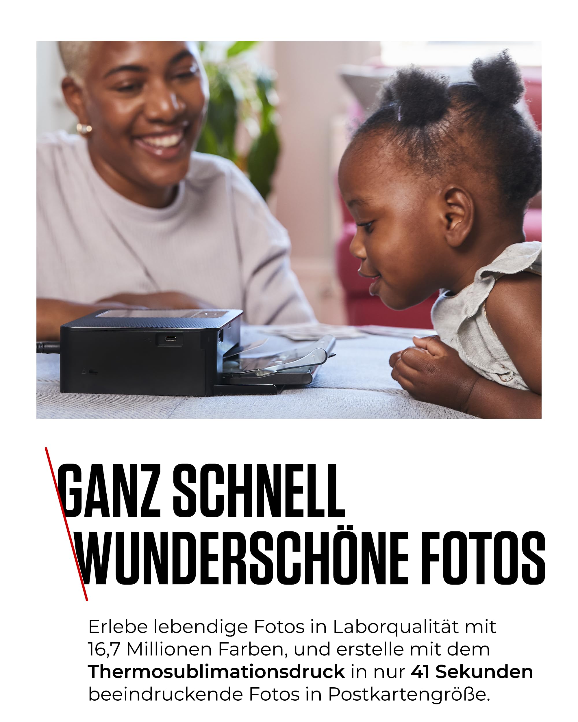 Canon SELPHY CP1500 Mini Fotodrucker mobil tragbar unterwegs (bis Postkartengröße 10x15cm, WLAN, Handy, kabellos, Thermosublimation, App, farbstabil 100 Jahre) weiß [ohne Farbband/Papier, ohne Akku] 3