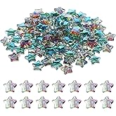 100PCS Star Beads, 10mm Dark Blue Glass Crystal Star Spacer Beads for Bracelets Jewelry Necklace Making DIY Crafts