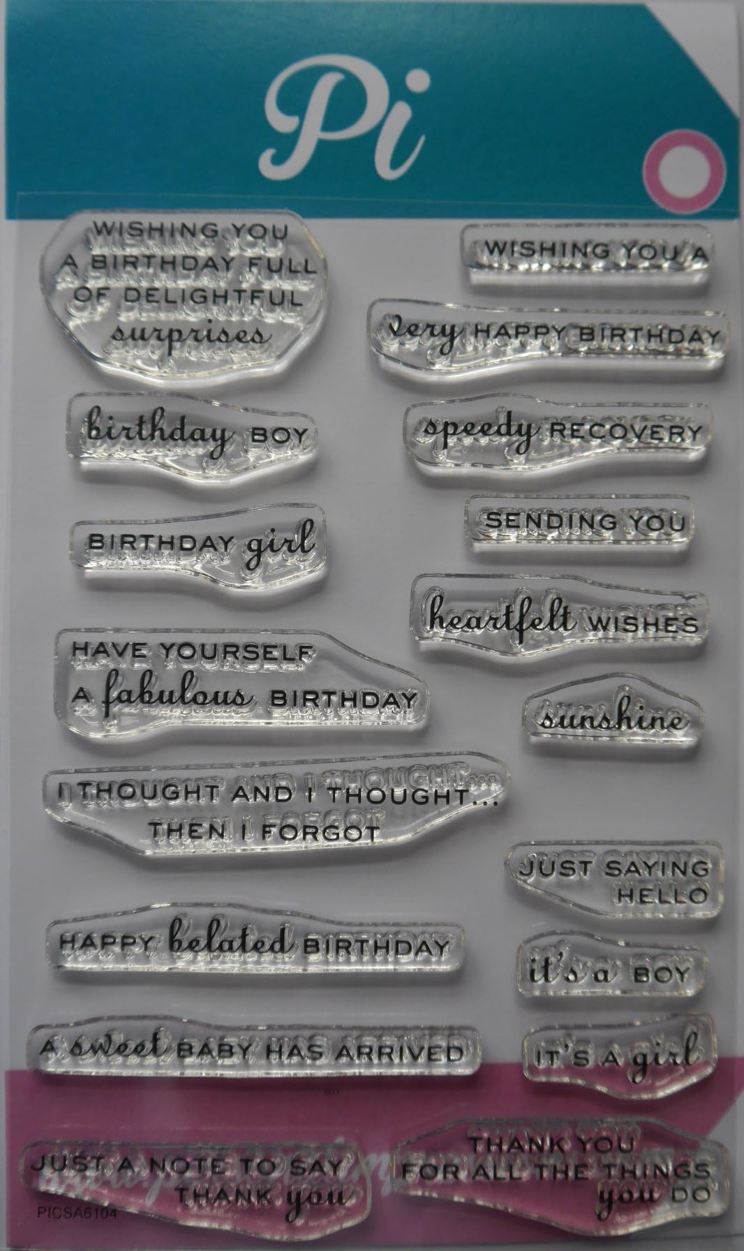 Personal Impressions Clear Stamp Set Double Sayings Sentiments x 18