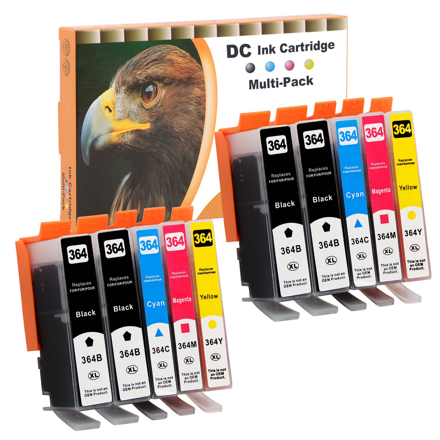 D&C 364XL Compatible Ink Cartridge Replacement for HP 364XL for Photosmart 5520 5510 7520 7510 6510 6520 5524 5522 B110a B209a C6380 C309a Officejet 4610 4620 Deskjet 3070A 3520 3522 3524 (10 Pack)