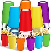 Kochorie 100 Pack 12 Ounce Disposable Rainbow Paper Cups, Colorful Party Cups, Drinking Birthday Cups for Holiday Party Supplies DIY Crafts, 6 Colors