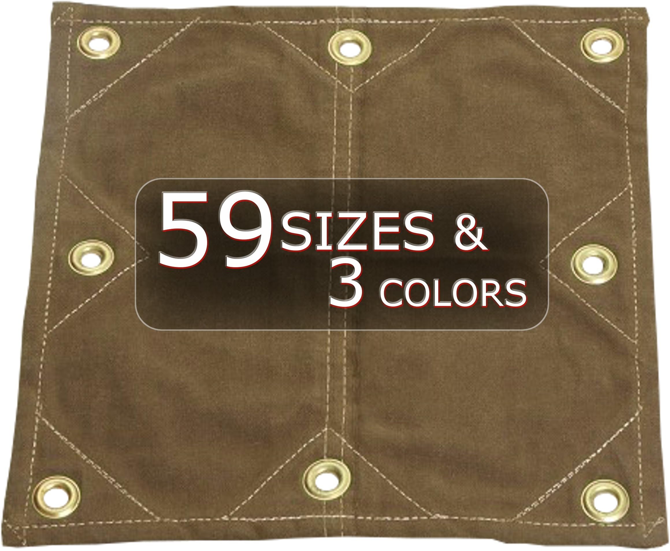 10x16 18oz Heavy Duty Canvas Tarp with Reinforced Grommets Every 2'