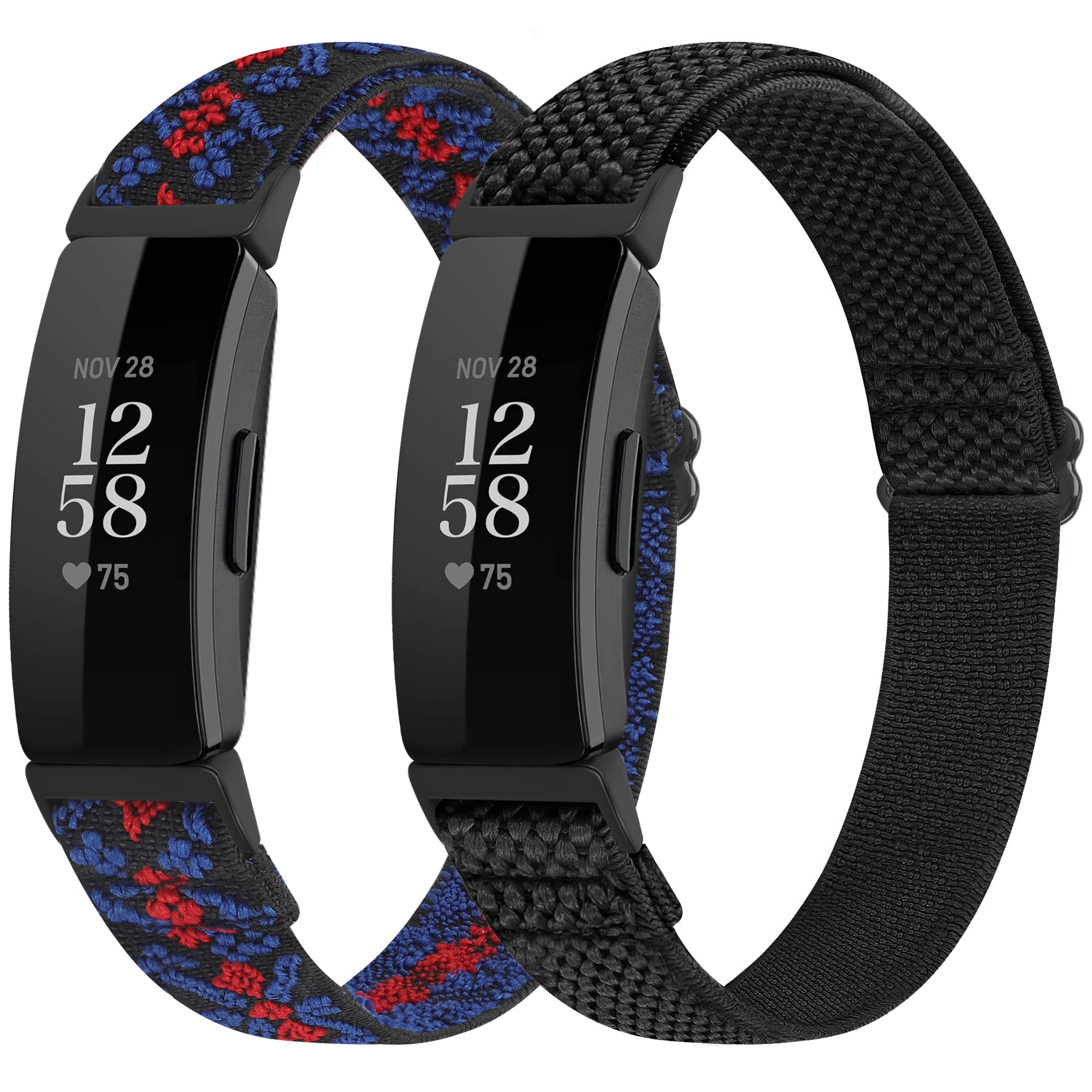 SHIJZWD Adjustable Elastic Watch Strap Compatible with Fitbit Inspire 3/Inspire 2/Inspire/Inspire HR/Fitbit Ace 3/Ace 2, Soft Breathable Nylon Sport Band Stretchy Replacement Wristband for Women Men
