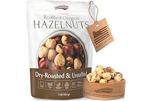 Snackathon Roasted Oregon Hazelnuts, Unsalted, Dry Roasted,1 LB Resealable Bag, Whole Filberts, Premium Natural Nuts Grown in USA, Healthy Snack, Ideal for Baking, Nut Butters & Recipes