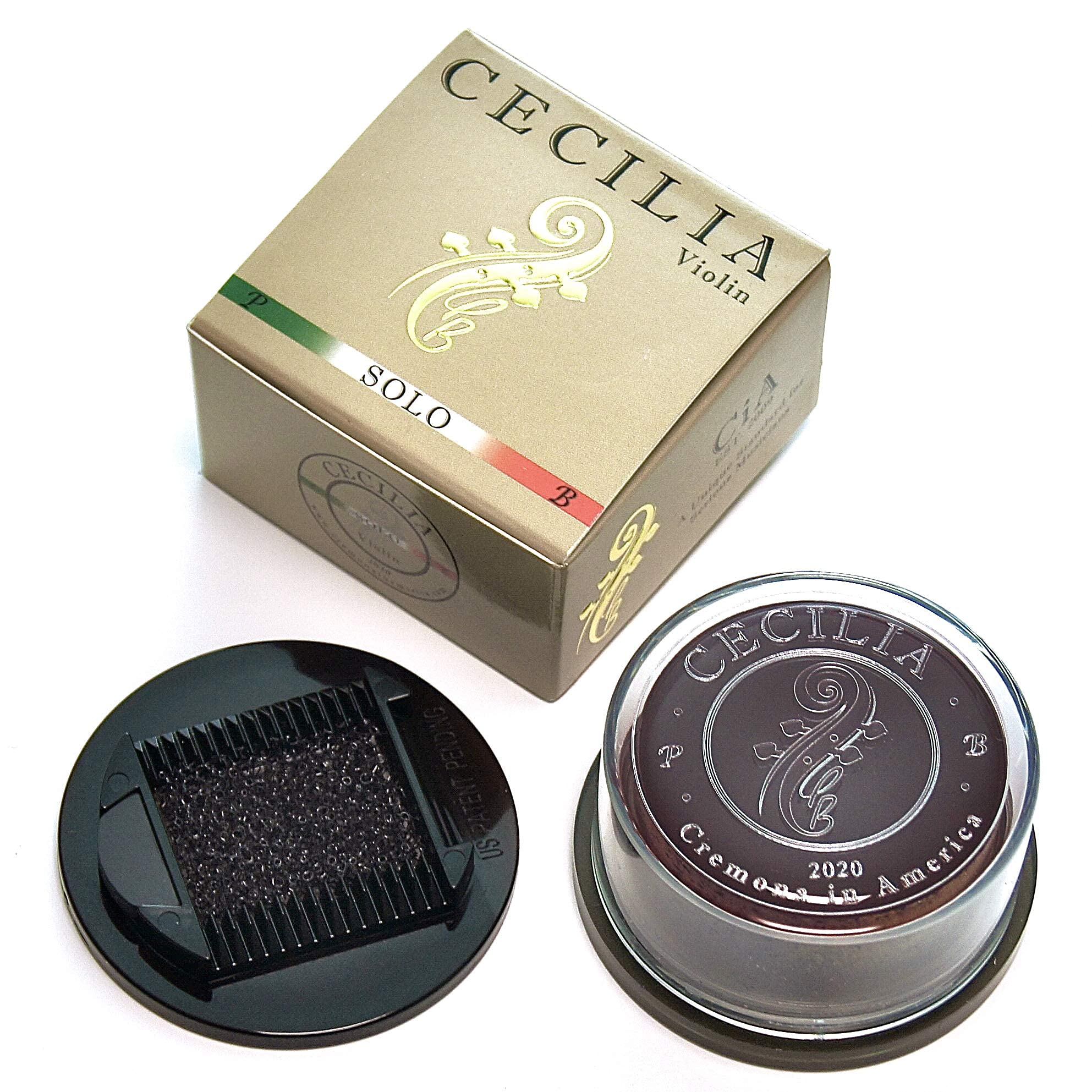 CECILIA SOLO Violin Rosin, Specially Formulated for Violin Bows with Rosin Spreader Included (Complete Cake)