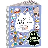 Cupkin Llama Alpaca Coloring &amp; Sticker Activity Book | 300+ Stickers | Spiral-bound kids craft format with 12 scenes, 12 art pages, side-by-side viewing, and an easy-peel design for ages 2&ndash;8