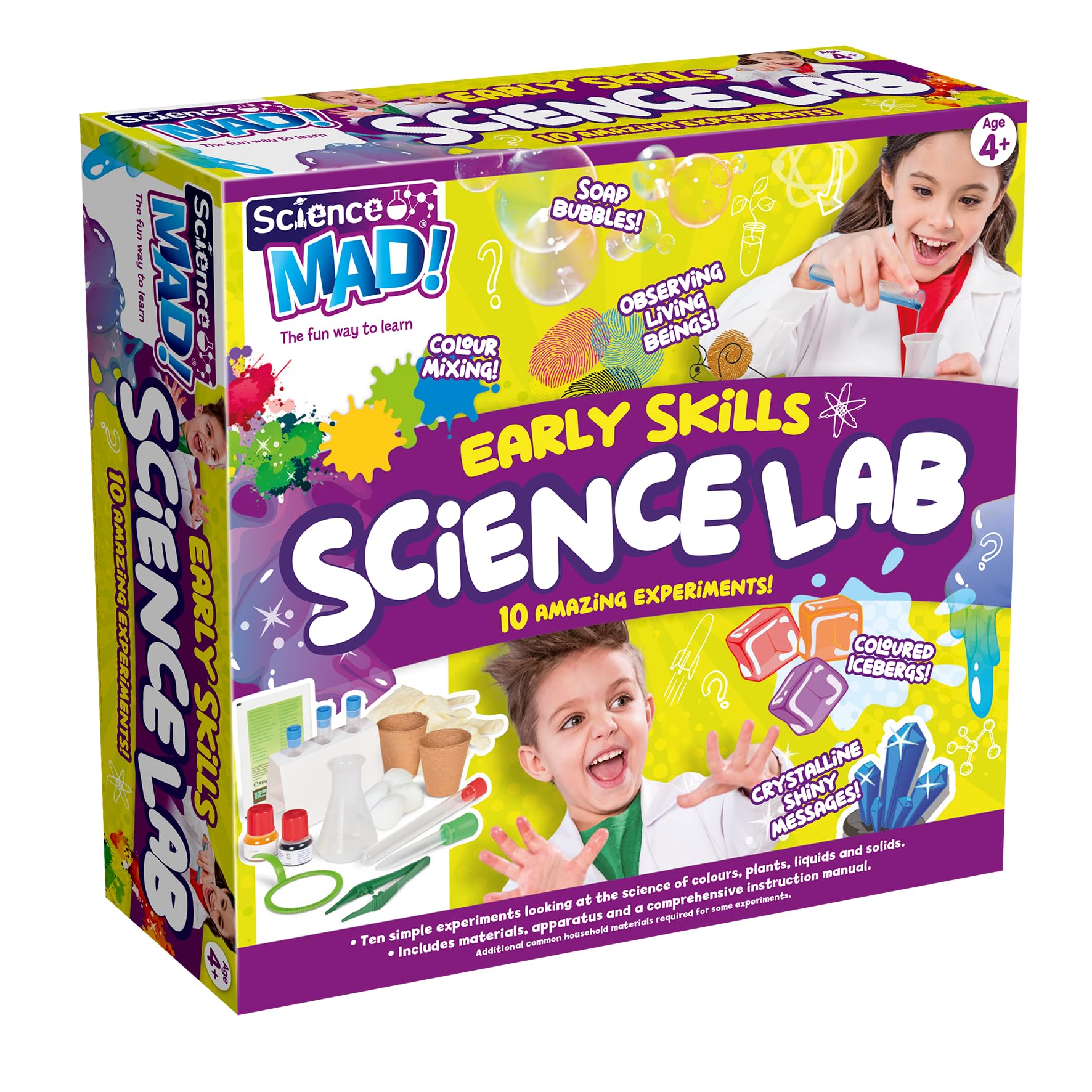 Science Mad - SM65 Early Skills Science Lab – An Ideal Introduction to Early Science With 10 Simple Fun Experiments for Young Children - Includes Apparatus & Materials, 4+ Years