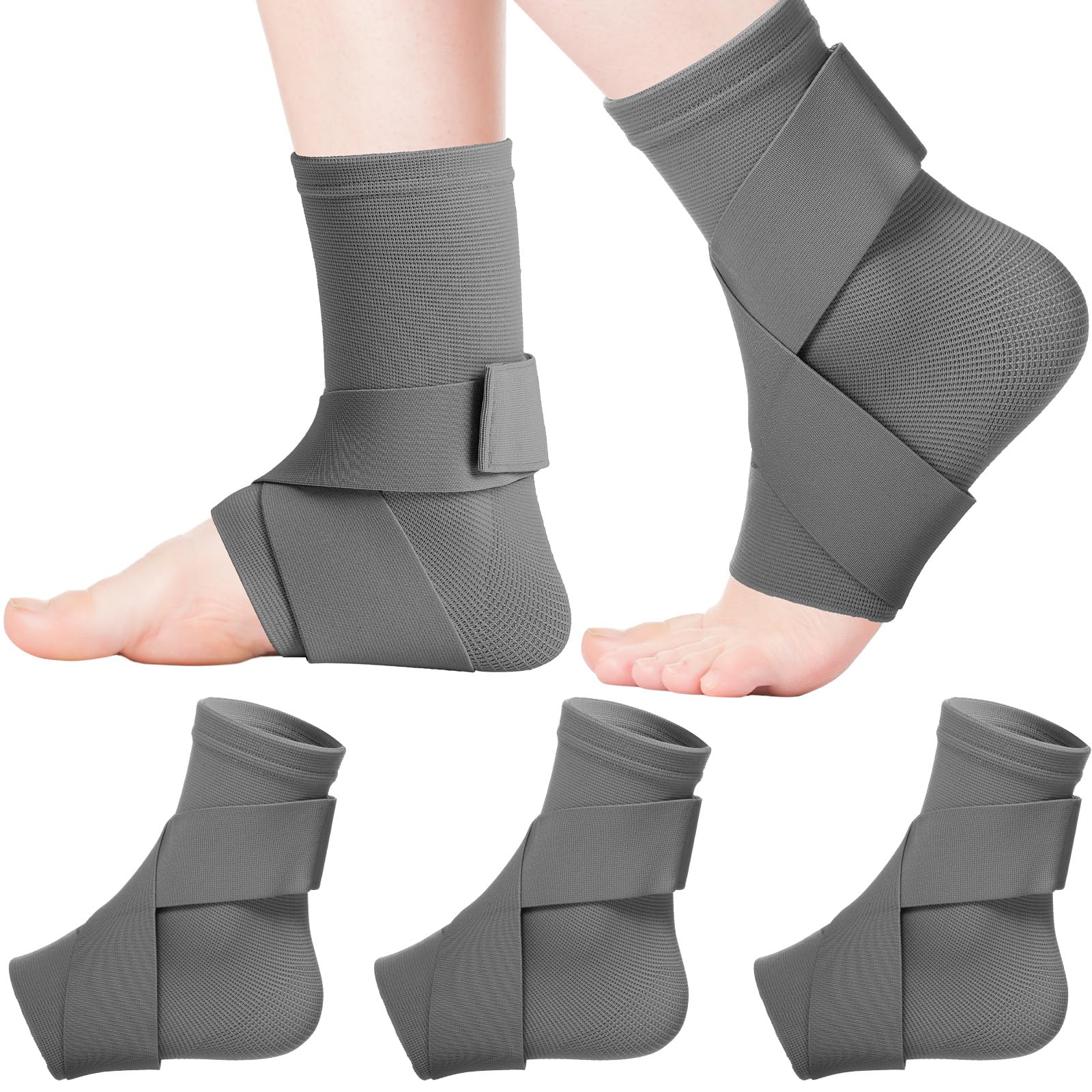 Photo 1 of Tarpop 1 Pair Ankle Brace for Kids Compression Ankle Sleeves Adjustable Foot Support Brace Elastic Guard for Children Boys Girls Sports Running Jogging Dance Fitness Gymnastics(Grey,Small)