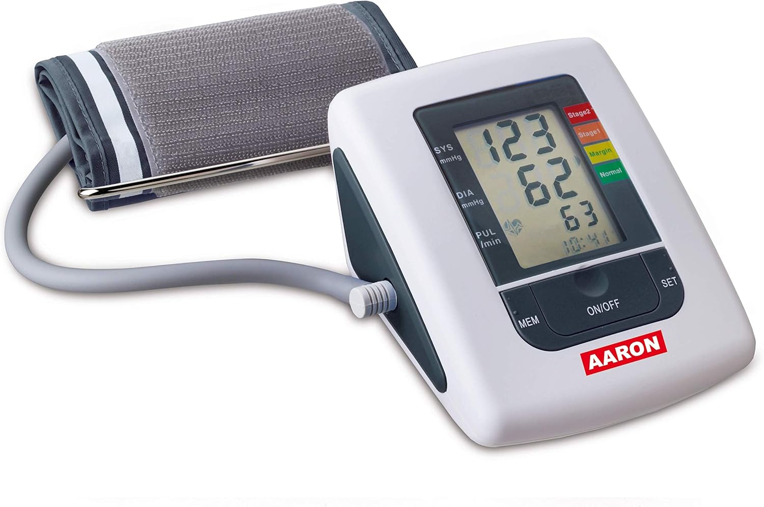 Tensiometro digital de brazo AARON® | arm, con tecnología de medición ascendente para una medición más precisa y fiable. Memoria de hasta 80 mediciones.