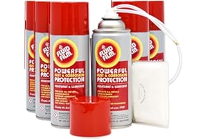 Fluid Film 11.75 Oz Undercoating Protection Aerosol Spray Can 6 Pack, Rust Inhibitor and Prevention, Anti Corrosion and Lubricant, Spray Can Extension Wand