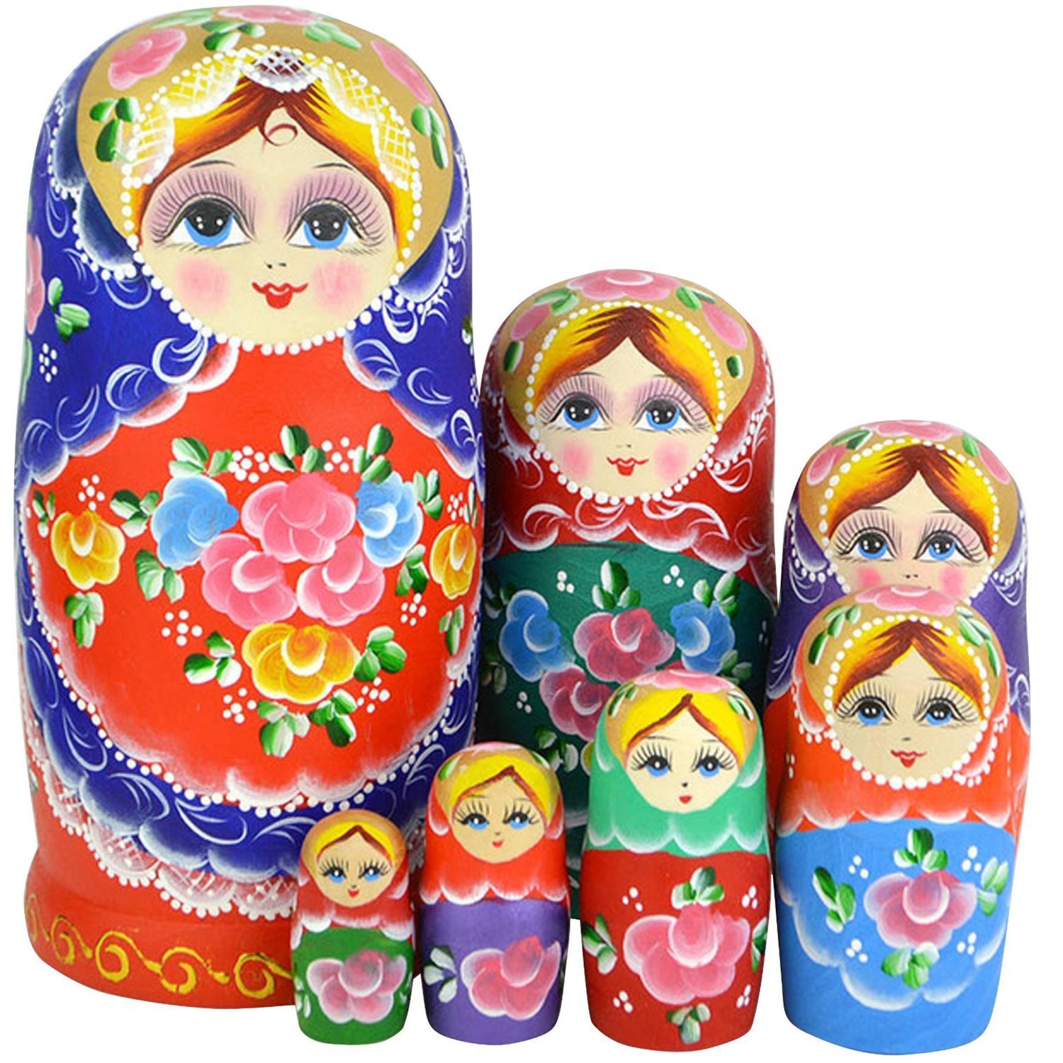 Winterworm Beautiful Set Of 7 Cutie Nesting Dolls Matryoshka Madness Russian .. 11 81VYtmBerjL