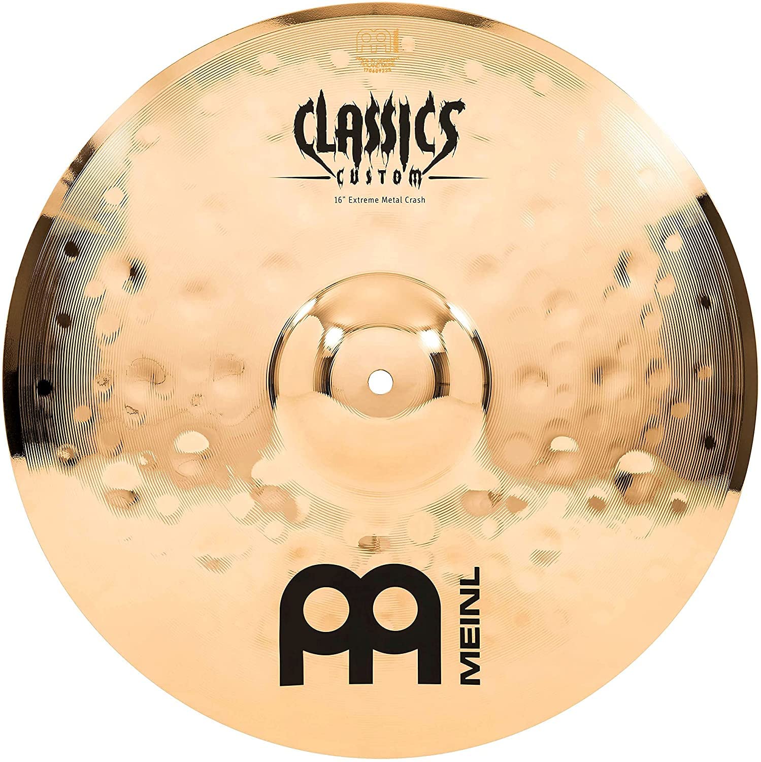 Meinl Cymbals Classics Custom Extreme Metal Crash Cymbal 16 inch (Video) for Drum Set (40,64cm) B12 Bronze, Brilliant Finish, Made in Germany (CC16EMC-B)