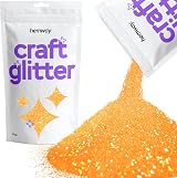 Hemway Fluorescent UV Neon Orange Glitter 100g Fine Craft