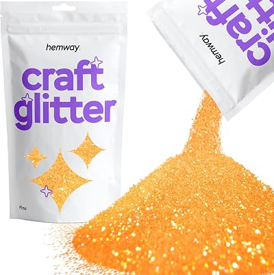 Hemway Fluorescent UV Neon Orange Glitter 100g Fine Craft