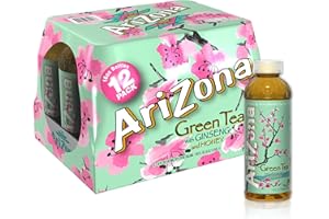 Arizona Green Tea with Ginseng and Honey - 16 Fl Oz (Pack of 12)