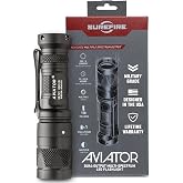 SureFire LED Flashlight - Aviator 250 Lumens (White) 9,300 Candela - Black | Aviator Dual Output Multi Spectrum (White &amp; Red) Hybrid Beam LED Flashlight w/ Click Tailcap Switch - Mil-Spec Hard Anodized