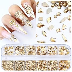 Dowarm 3200PCS Champagne Gold Nail Art