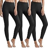 Sweetyweee 3 Pack Women's Waffle Thermal Bottom Warm Lightweight Underwear Pants Tights Stretchy Base Layer Legging