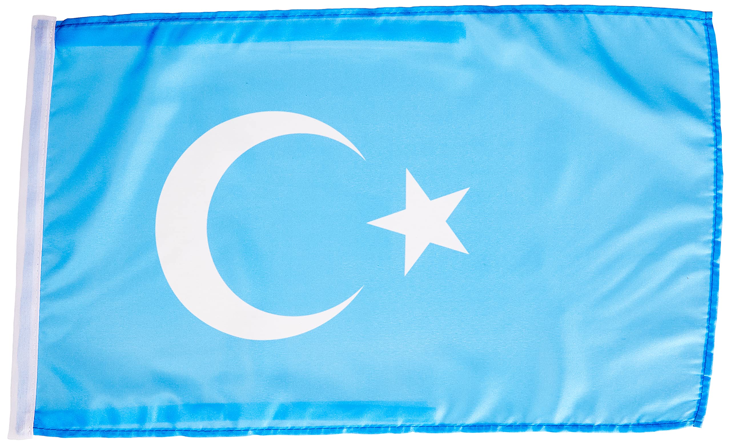 AZ FLAG - Uyghurs Flag - 18'' x 12'' - 100% Polyester Uyghur People Small Banner with Two Cords - Fade Resistant - Vivid Colors - 18x12 in - 45x30 Cm