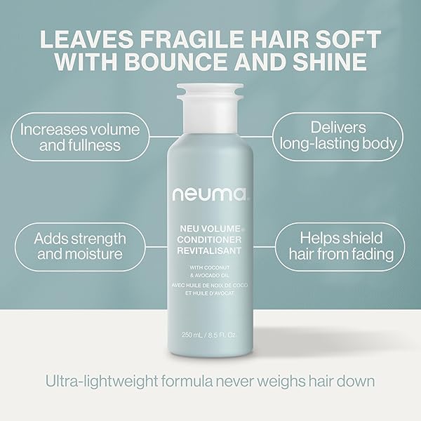 NEUMA NEU VOLUME CONDITIONER 8.5 FL. OZ. FENNEL, YLANG YLANG, PATCHOULI, AND VANILLA SCENT, MOISTURIZING CONDITIONER SULFATE FREE PARABEN FREE