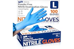 Supmedic Medical Soft Max™ Nitrile Exam Gloves, 100 Count Latex-Free Powder-Free Non-Sterile Food Safe Disposable Glove, Blue