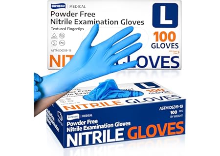 Supmedic Medical Soft Max™ Nitrile Exam Gloves, 100 Count Latex-Free Powder...