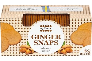 Nyakers Swedish Ginger Snaps, Almond Flavor, One 150g Box