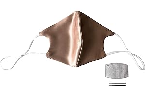 Hugs Living 100% Mulberry Silk Face Mask with Filter Pocket and Adjustable Ear Loops, 4 Pieces Nose Wire and 1 Piece Filter a