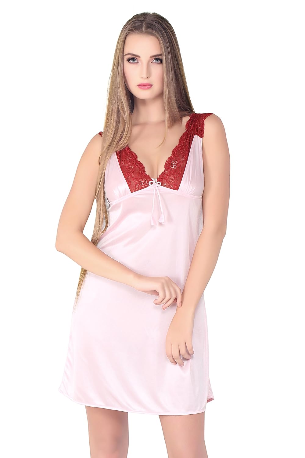 Buy Demoda Women's Glossy Satin Solid Babydoll at Amazon.in
