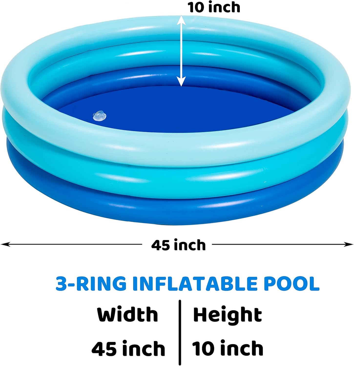 2 Packs 45" X 10" Inflatable Kiddie Pool, Blue Baby Swimming Pool, Summer Swimming Pool for Kids Water Pool Summer Fun, Indoor&Outdoor Pit Ball Pool for Ages 3+: Toys & Games