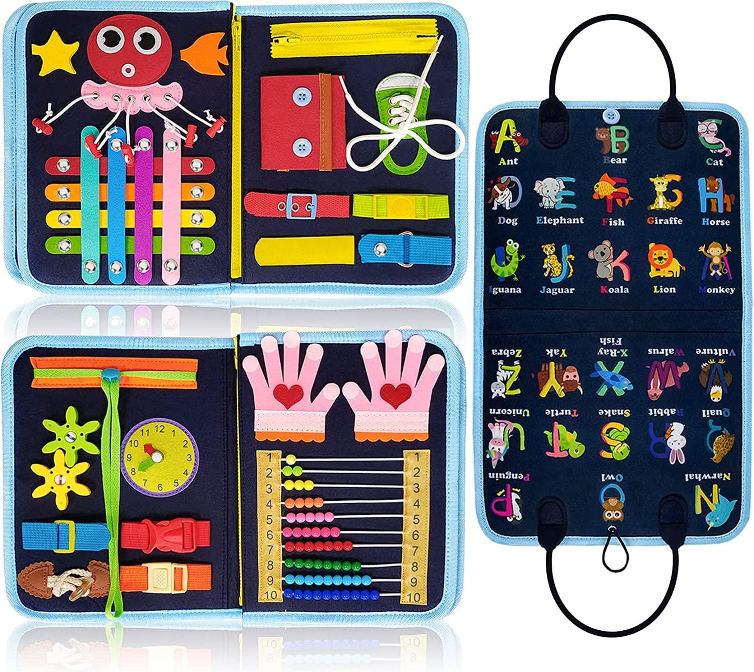 Photo 1 of Gojmzo Busy Board Montessori Toys for Toddler Boys & Girls Gifts, Sensory Toys for Toddlers, Educational Travel Preschool Activities Learning Alphabet Count Fine Motor Skills