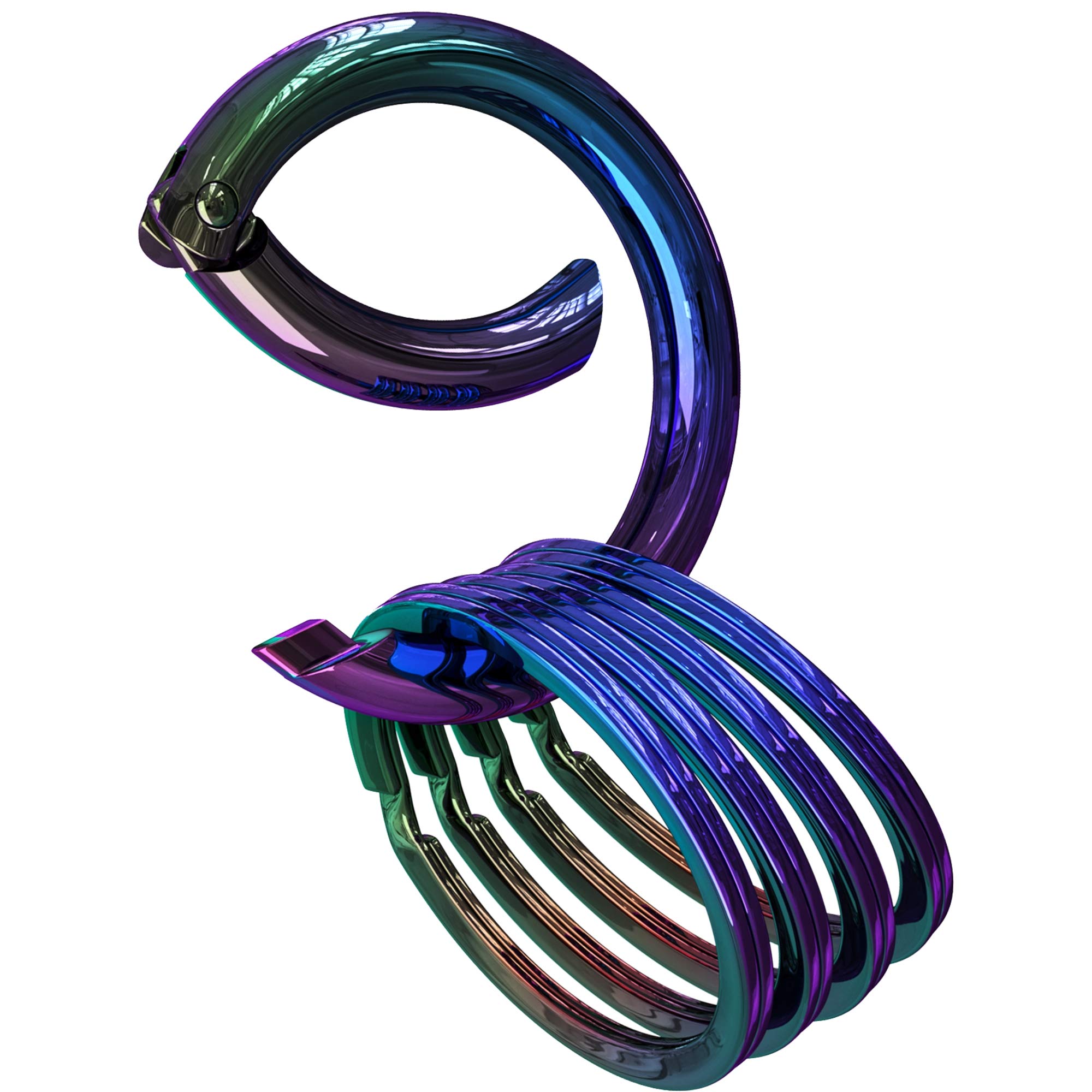 Silipac Keychain Kit Circle Carabiner O Ring Set Universal Size Round Strong Key Rings (Rainbow)