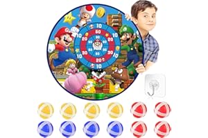 YOPENMOUNE Vidoe Game Party Favors 26 Inch Cartoon Dart Board with 12 Sticky Balls and Hooks for Cartoon Birthday Party Decorations Supplies