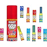 Push Pop Giant Valentine's Candy Lollipop Container, 10 Ct Candy Individually Wrapped in Assorted Fruity Flavors, Full Size, Fun Hard Candy For Birthday Party Favors, Valentine's Gifts, Goodie Bags