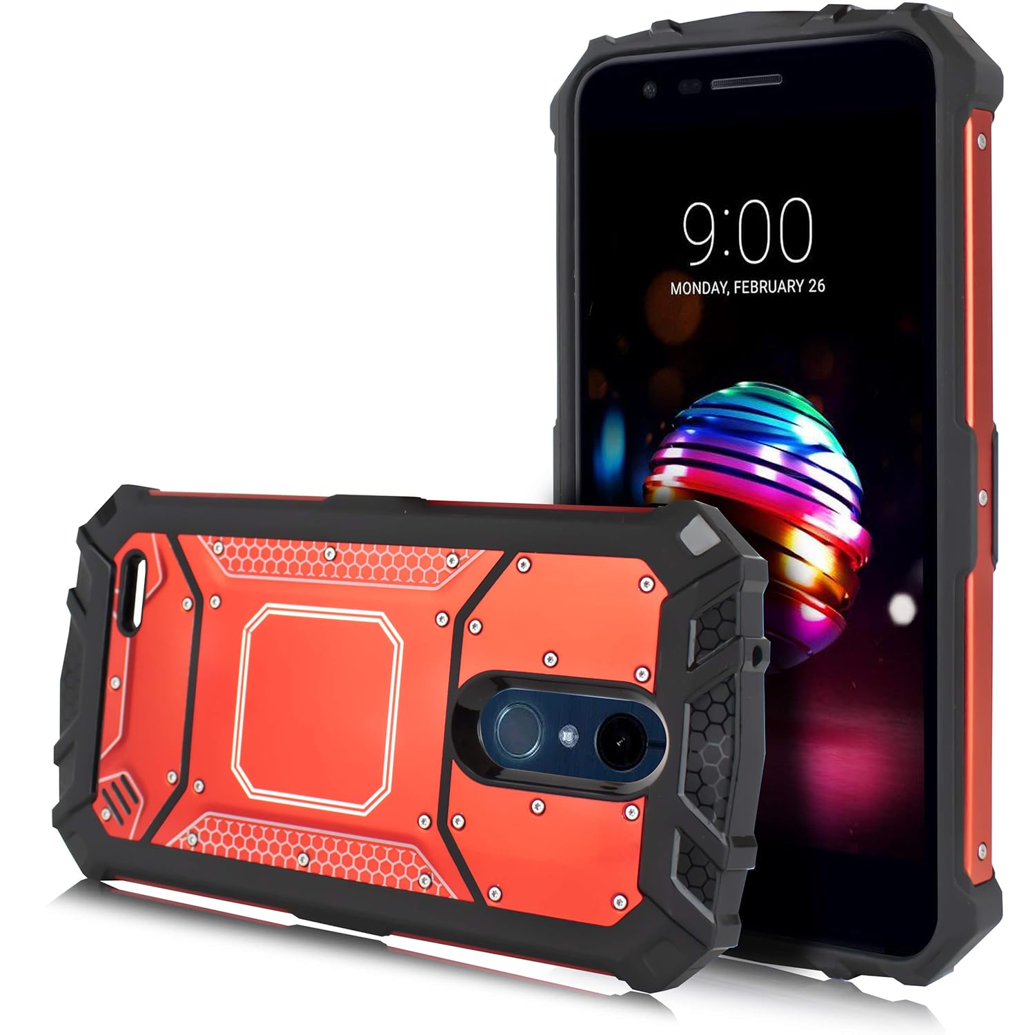 Best lg k30 case red and black leather