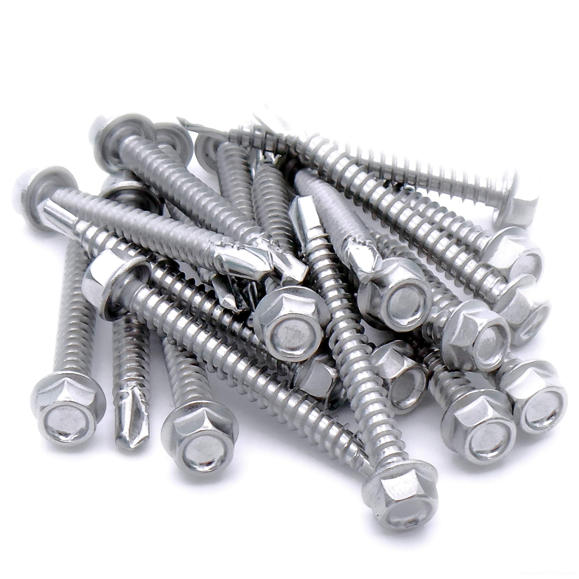 No.6 x 0.6 (3.5mm x 16mm) Hex Self-Drilling Screw (Flanged) - Stainless Steel (A2) (Pack of 20)