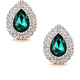 EVER FAITH Wedding Austrian Crystal Stud Earring for Bride, Elegant Teardrop Rhinestone Earrings Jewelry for Women