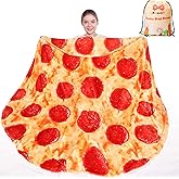 mermaker Pepperoni Pizzas Blanket 2.0 Double Sided 71 inch for Adult and Kids, Pizzas Blanket Adult Size, Realistic Food Blan
