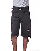 Pro Club Men's Cotton Twill Cargo Shorts with Belt - Regular and Big & Tall Sizes