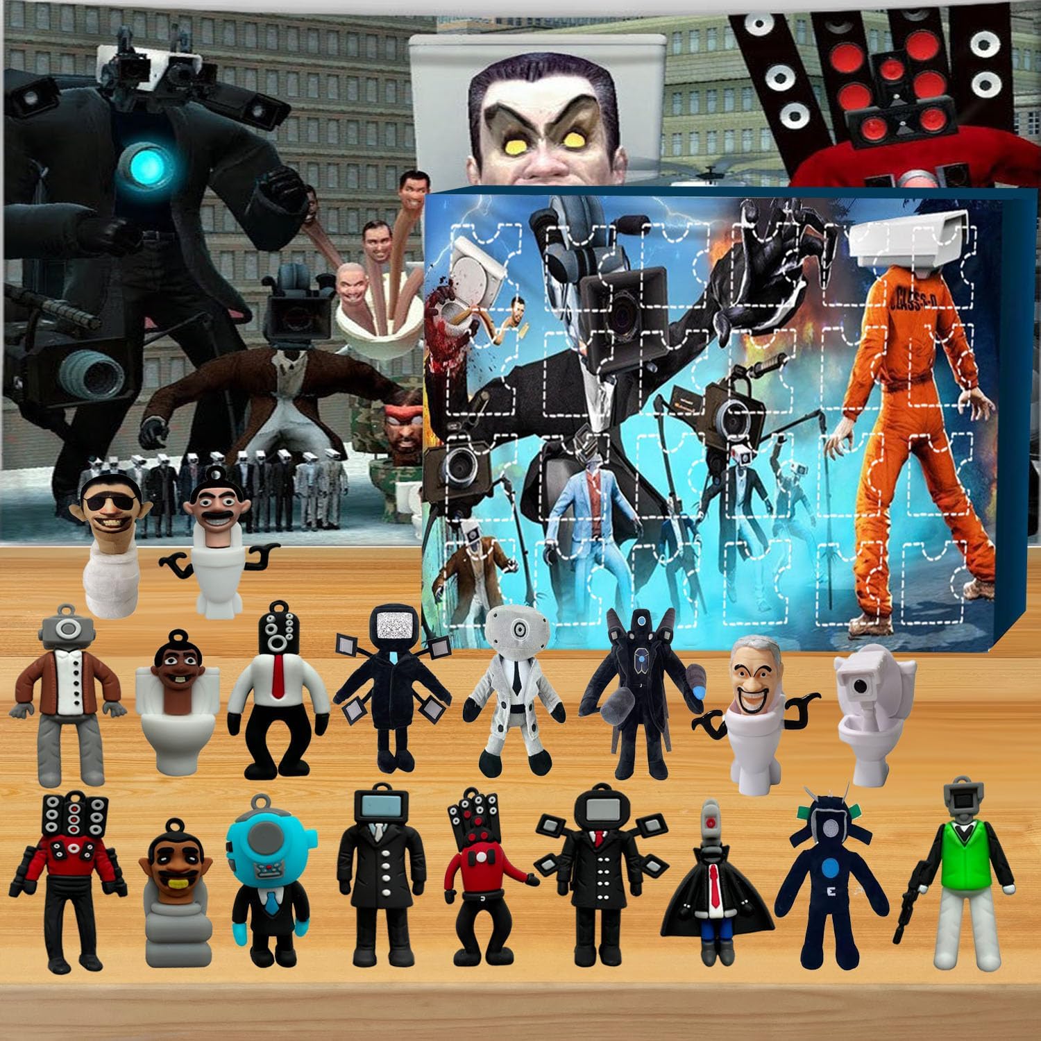 Advent Calendars - 24 Days of Christmas Advent Calendar Box, Kids Adult Christmas Countdown Calendar, 24 Cute Cartoon Elf Dolls Christmas Holiday Stocking Stuffer Gift Ideas (Yellow)