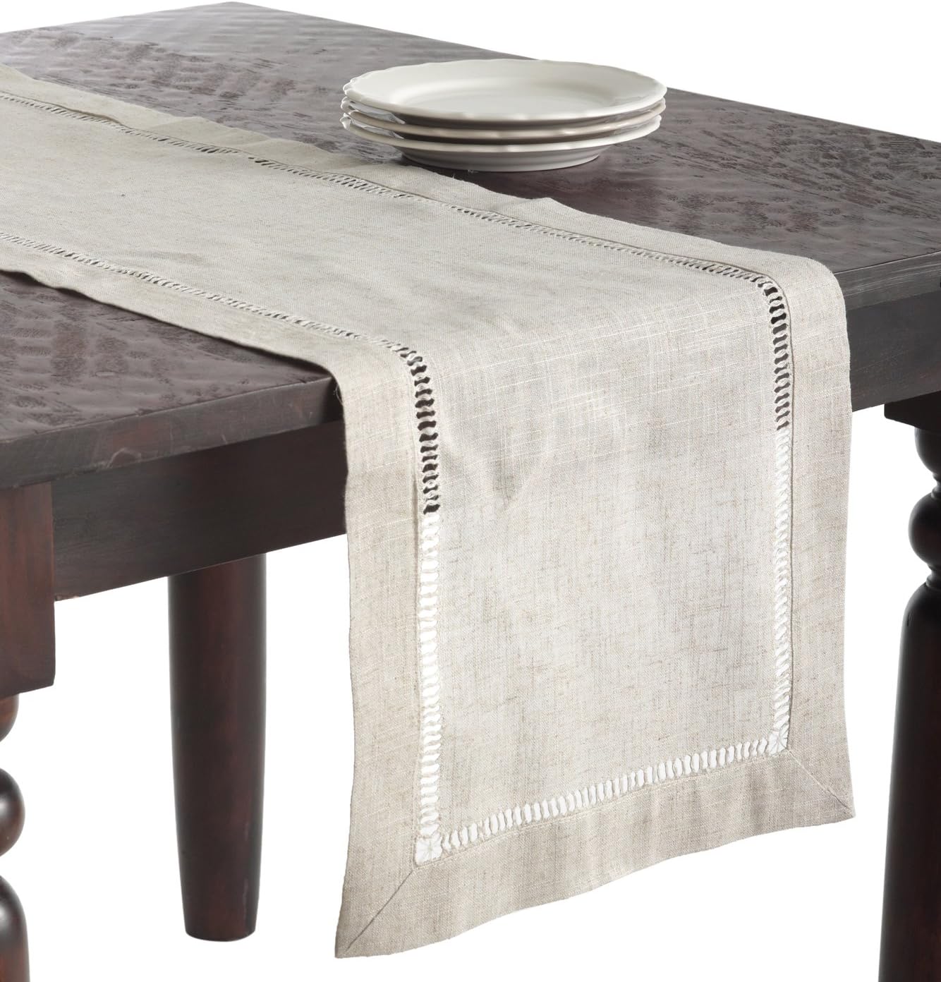 Best off white hemstitched table runner