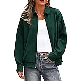 PRETTYGARDEN Faux Suede Bomber Jacket Women Fall Fashion 2026 Casual Zip Up Oversized Trendy Winter Clothing Outerwear Coats