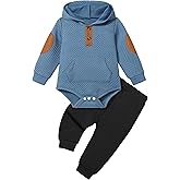 Fommy Baby Boy Clothes Colorblocked Long Sleeve Hoodie + Long Pants 2PCS Fall Winter Outfits Set