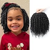 Fulcrum Passion Twist Hair 6 Inch, 8 Packs Passion Twist Crochet Hair for Black Women, Prelooped Crochet Twist Hair with Curly Ends (6Inch, 1B#)