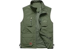 Flygo Men's Lightweight Outdoor Travel Work Fishing Vest with Multi-Pockets